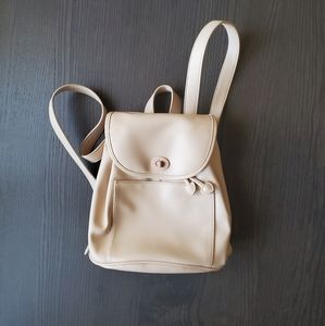 Nude Pink Faux Leather Backpack